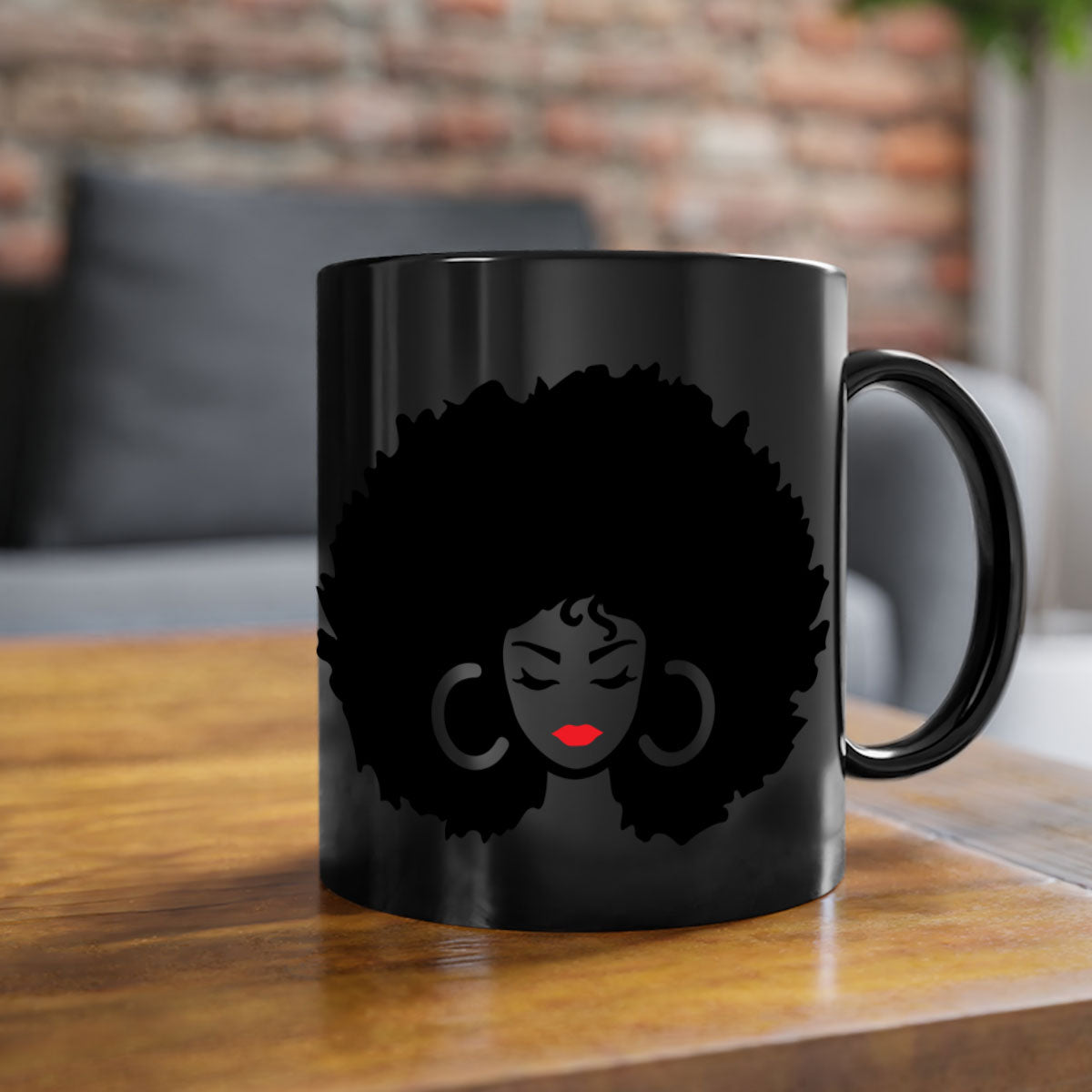 Black Women - Queen 63# Mug with colorful handle and glossy finish, available in multiple colors and sizes.