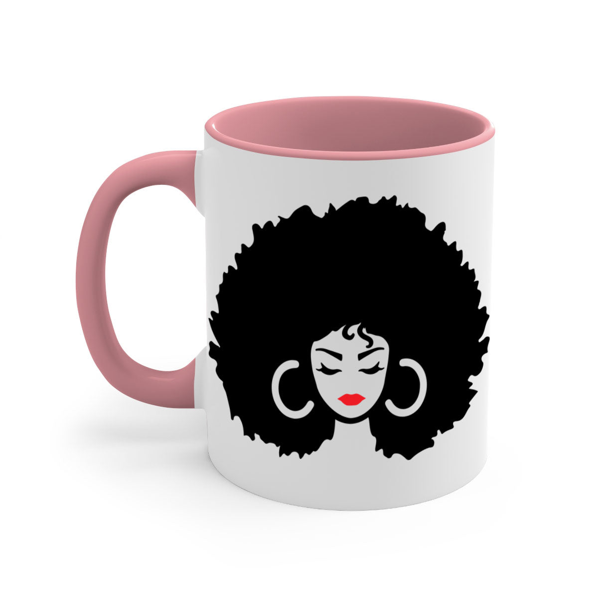 Black Women - Queen 63# Mug with colorful handle and glossy finish, available in multiple colors and sizes.