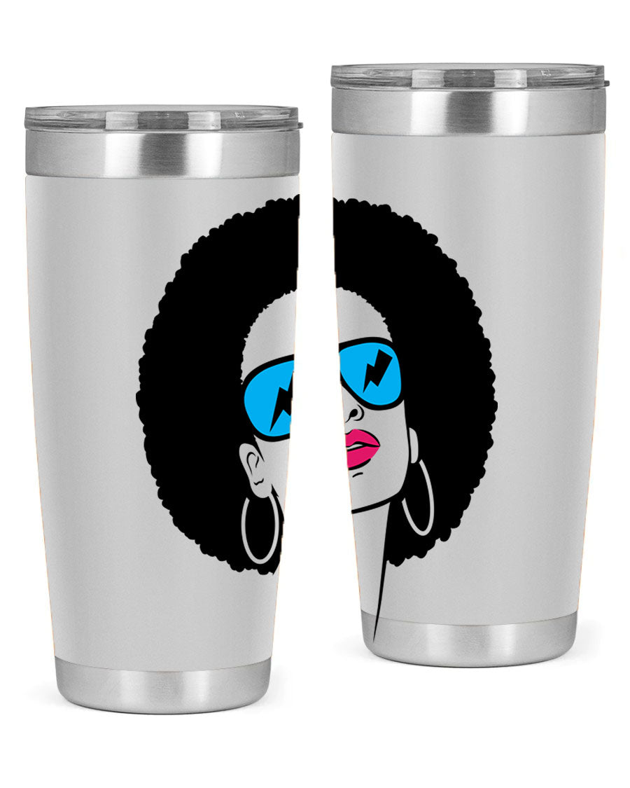 Black Women - Queen Tumbler showcasing a stylish design with double wall vacuum insulation, perfect for hot and cold beverages.