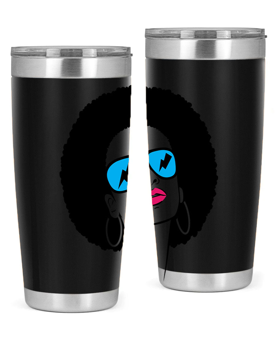 Black Women - Queen Tumbler showcasing a stylish design with double wall vacuum insulation, perfect for hot and cold beverages.