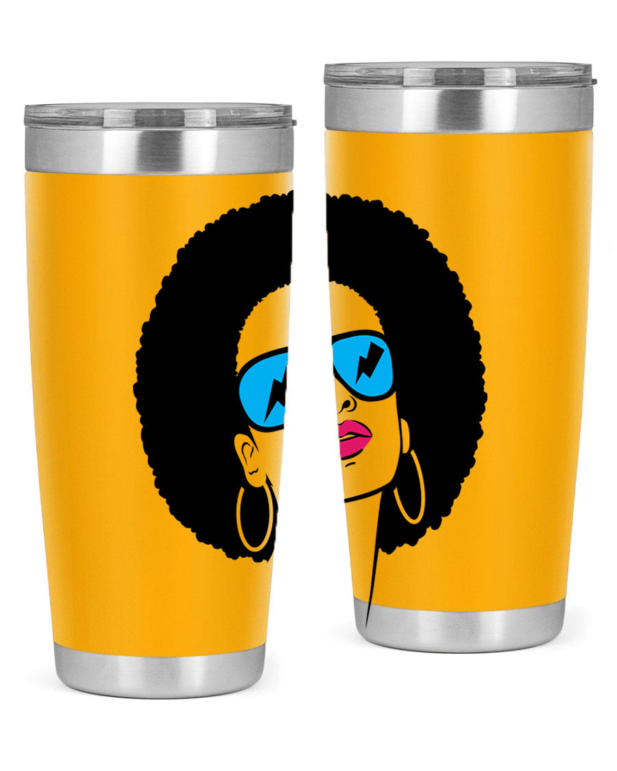 Black Women - Queen Tumbler showcasing a stylish design with double wall vacuum insulation, perfect for hot and cold beverages.