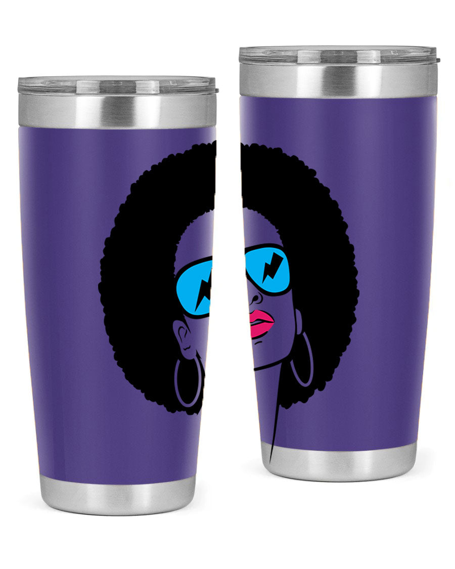 Black Women - Queen Tumbler showcasing a stylish design with double wall vacuum insulation, perfect for hot and cold beverages.