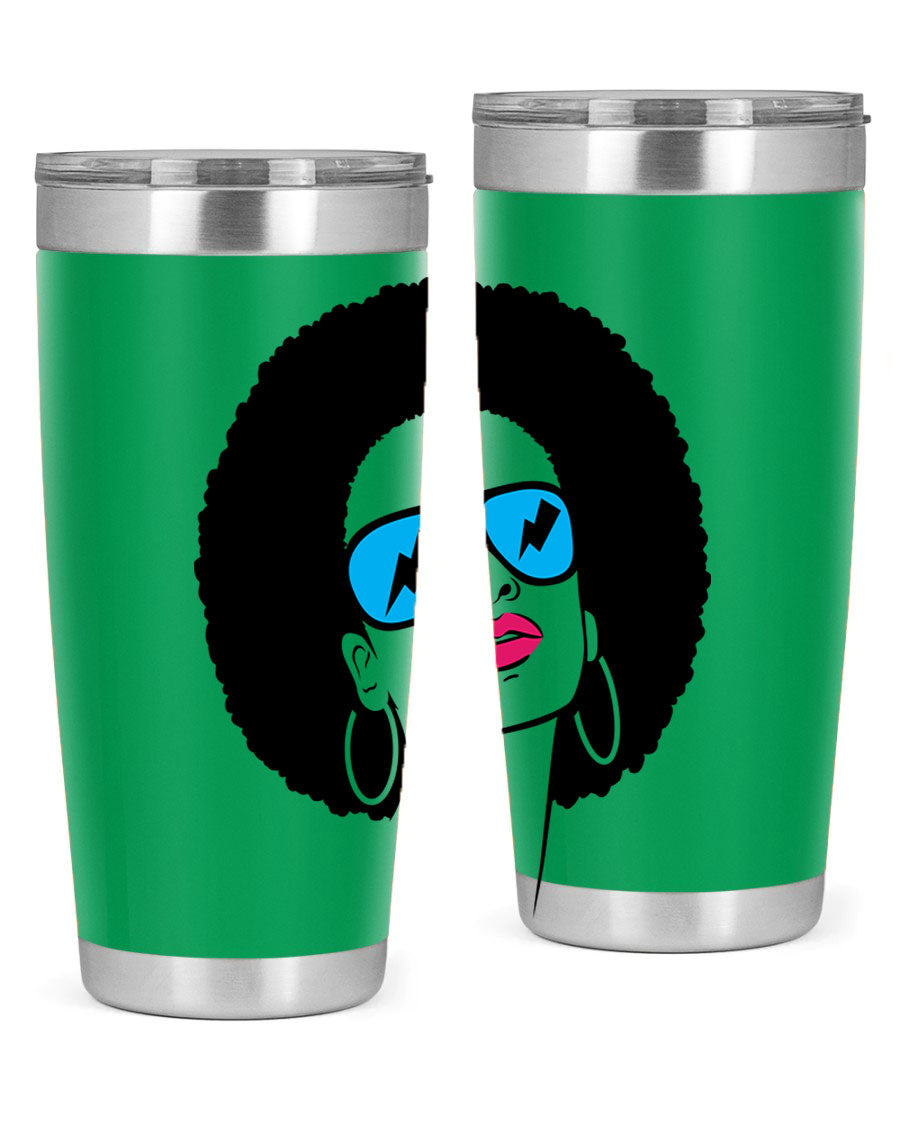 Black Women - Queen Tumbler showcasing a stylish design with double wall vacuum insulation, perfect for hot and cold beverages.