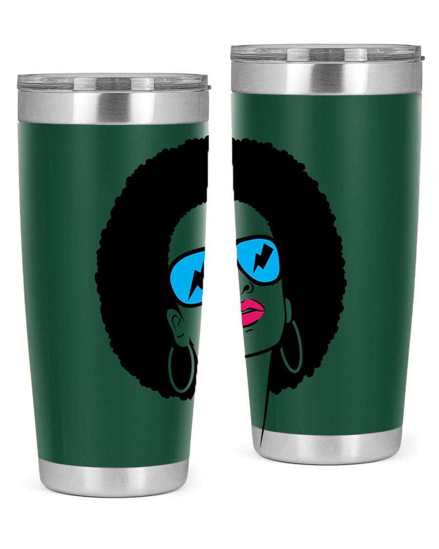 Black Women - Queen Tumbler showcasing a stylish design with double wall vacuum insulation, perfect for hot and cold beverages.