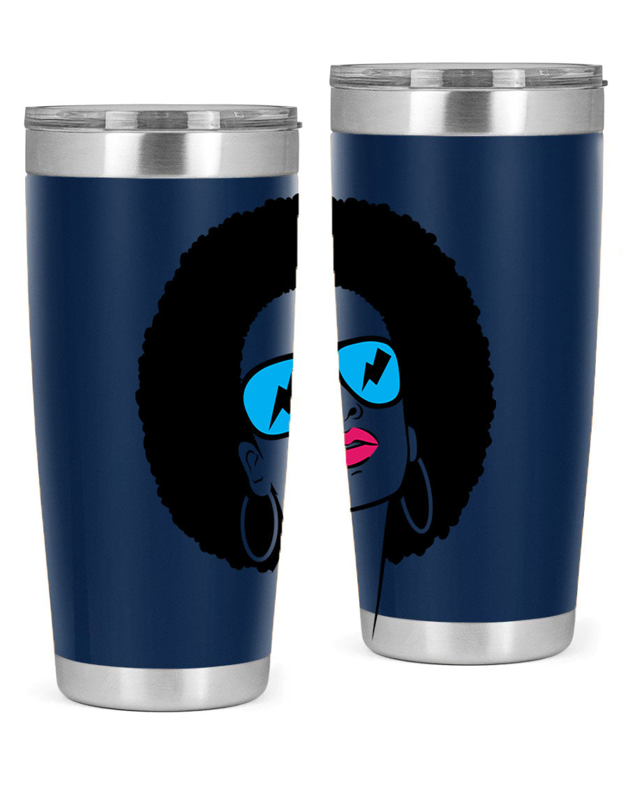 Black Women - Queen Tumbler showcasing a stylish design with double wall vacuum insulation, perfect for hot and cold beverages.