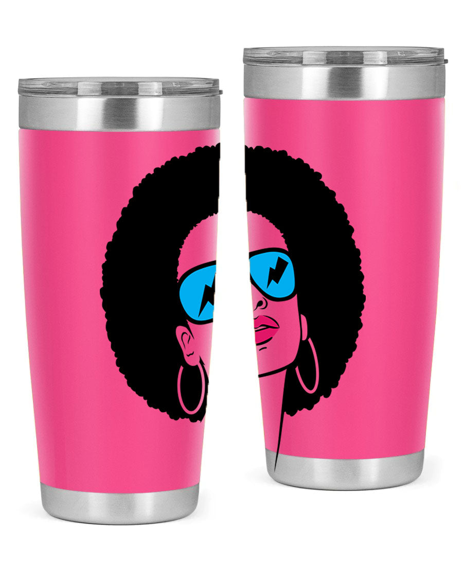 Black Women - Queen Tumbler showcasing a stylish design with double wall vacuum insulation, perfect for hot and cold beverages.