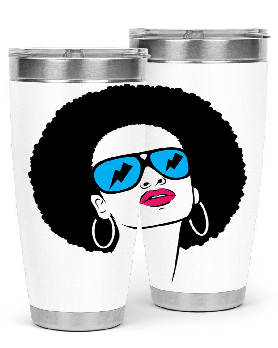 Black Women - Queen Tumbler showcasing a stylish design with double wall vacuum insulation, perfect for hot and cold beverages.