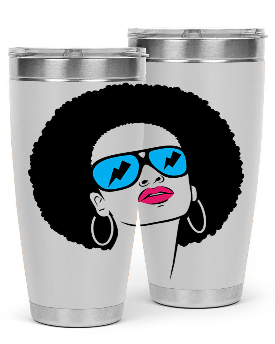 Black Women - Queen Tumbler showcasing a stylish design with double wall vacuum insulation, perfect for hot and cold beverages.