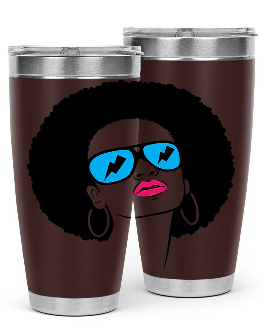 Black Women - Queen Tumbler showcasing a stylish design with double wall vacuum insulation, perfect for hot and cold beverages.