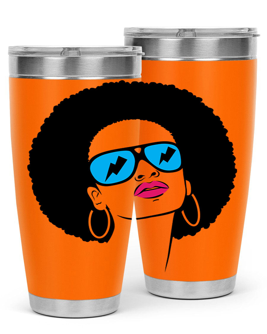 Black Women - Queen Tumbler showcasing a stylish design with double wall vacuum insulation, perfect for hot and cold beverages.