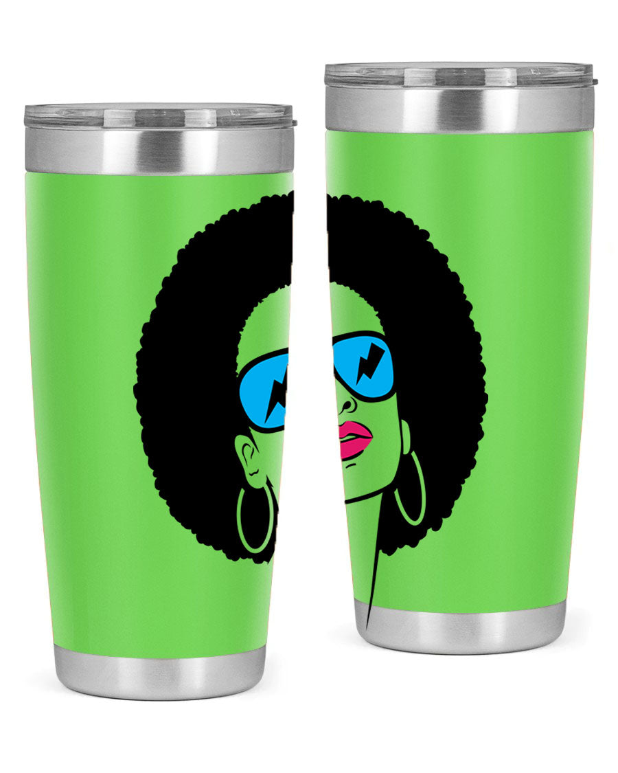 Black Women - Queen Tumbler showcasing a stylish design with double wall vacuum insulation, perfect for hot and cold beverages.