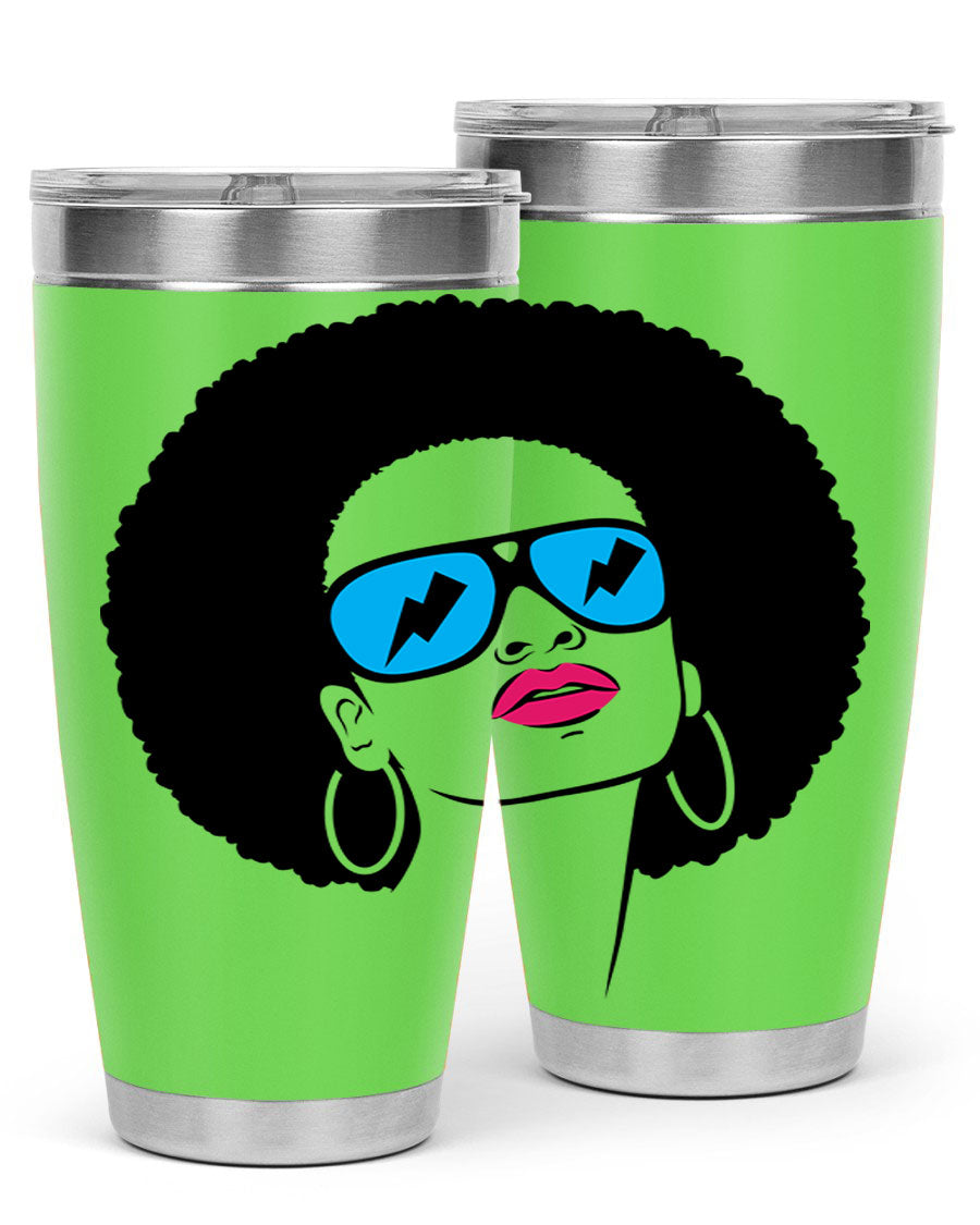 Black Women - Queen Tumbler showcasing a stylish design with double wall vacuum insulation, perfect for hot and cold beverages.