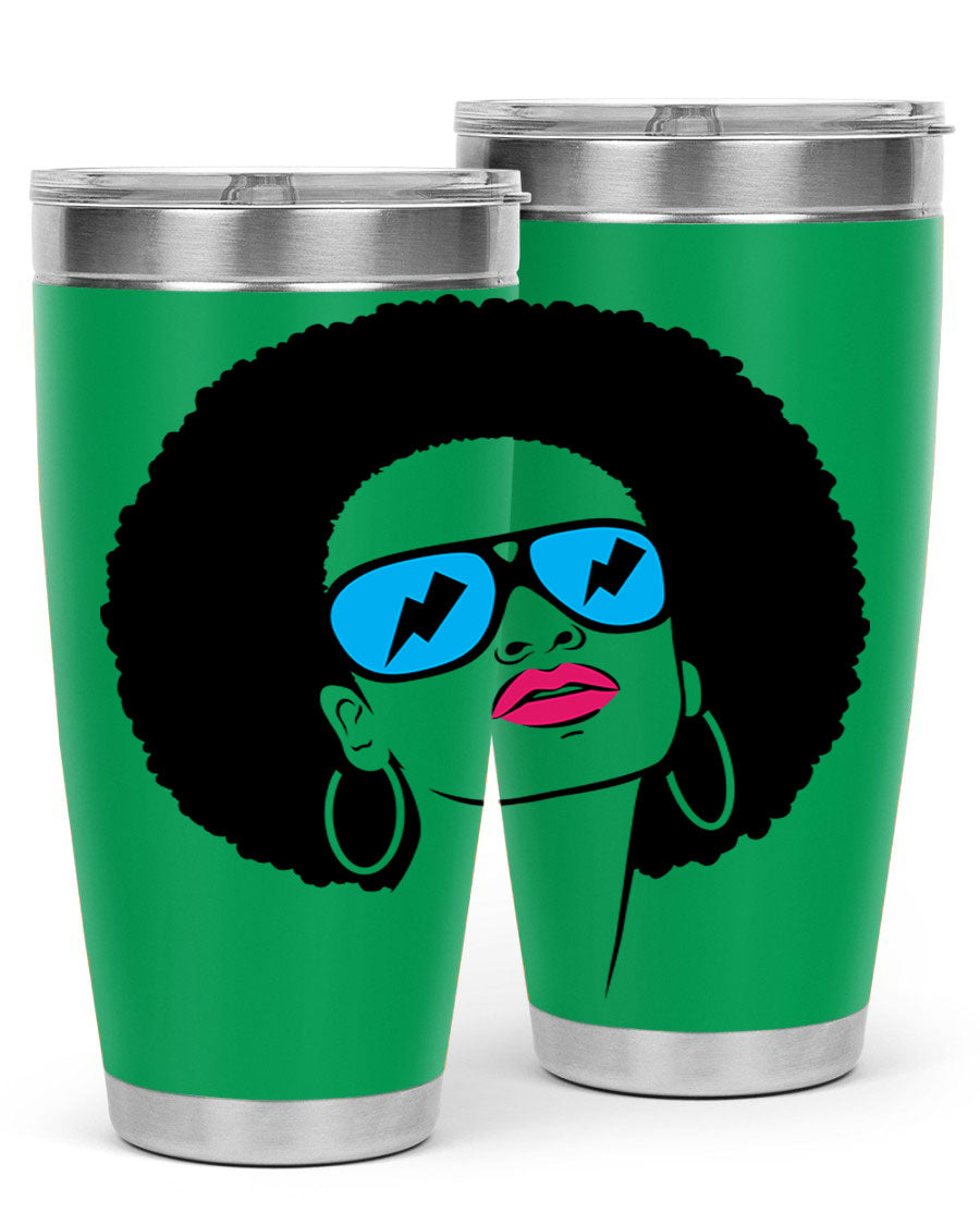 Black Women - Queen Tumbler showcasing a stylish design with double wall vacuum insulation, perfect for hot and cold beverages.