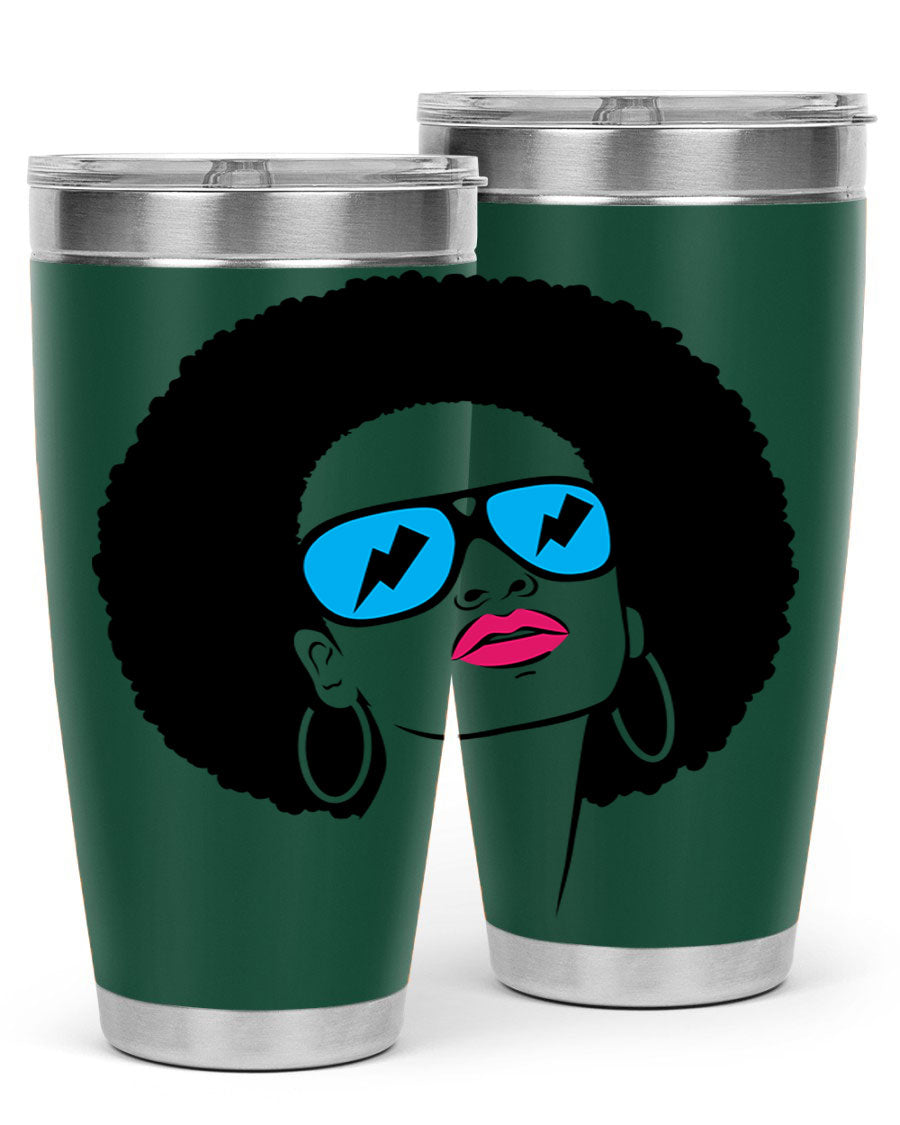 Black Women - Queen Tumbler showcasing a stylish design with double wall vacuum insulation, perfect for hot and cold beverages.