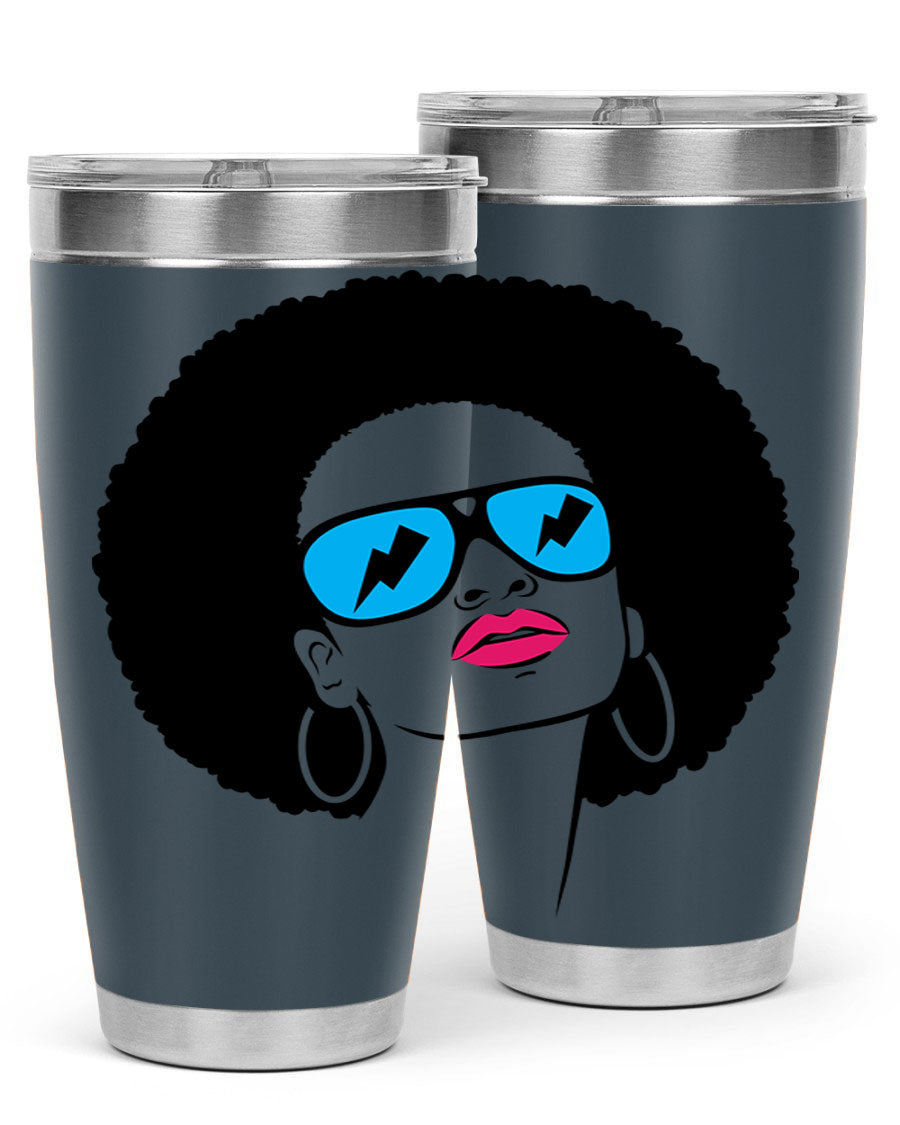 Black Women - Queen Tumbler showcasing a stylish design with double wall vacuum insulation, perfect for hot and cold beverages.