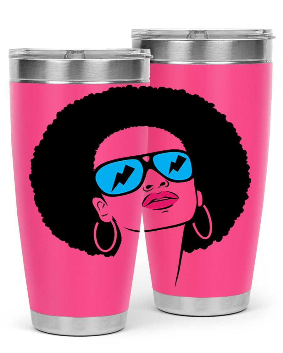 Black Women - Queen Tumbler showcasing a stylish design with double wall vacuum insulation, perfect for hot and cold beverages.