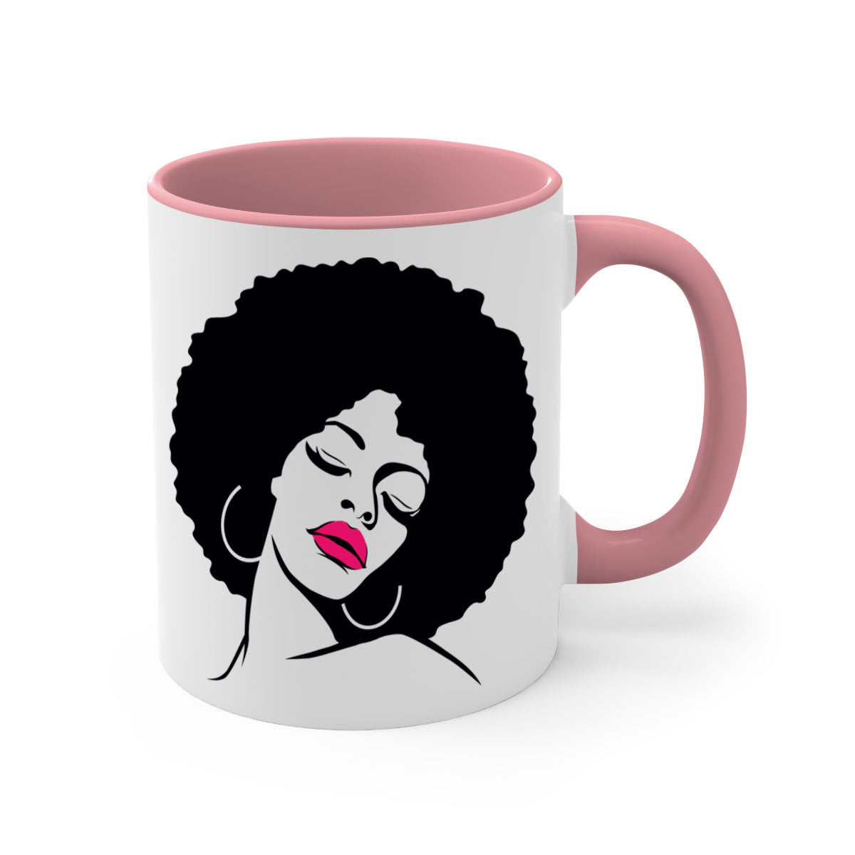 Black Women - Queen 68# Mug featuring a two-tone design with a colored handle and glossy finish, available in multiple colors.