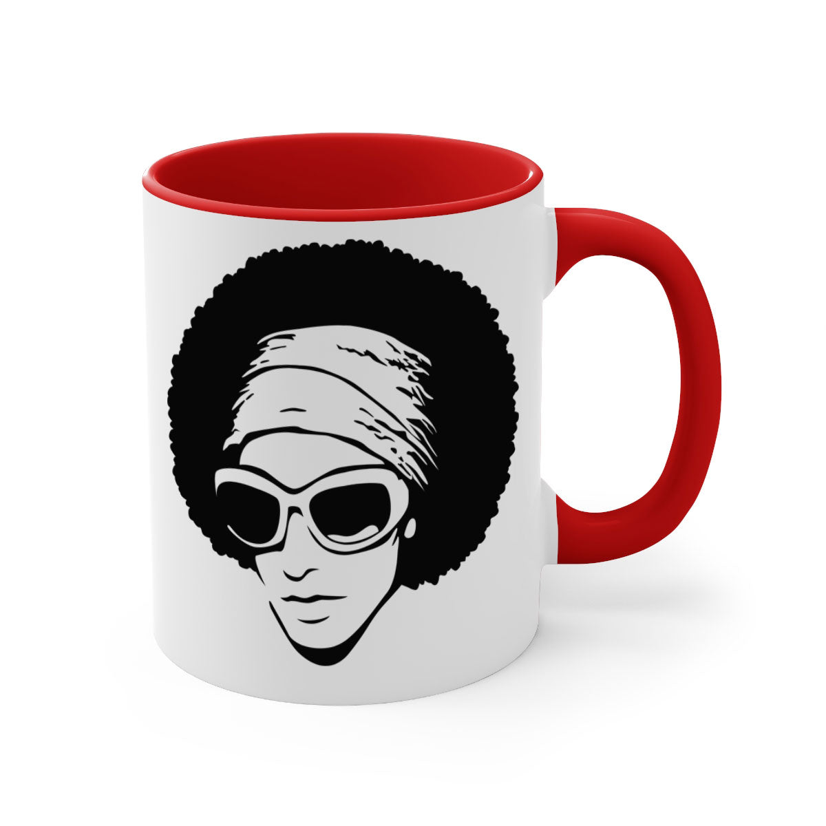 Black Women - Queen 69# Mug with colorful handle and glossy finish, available in multiple colors and sizes.