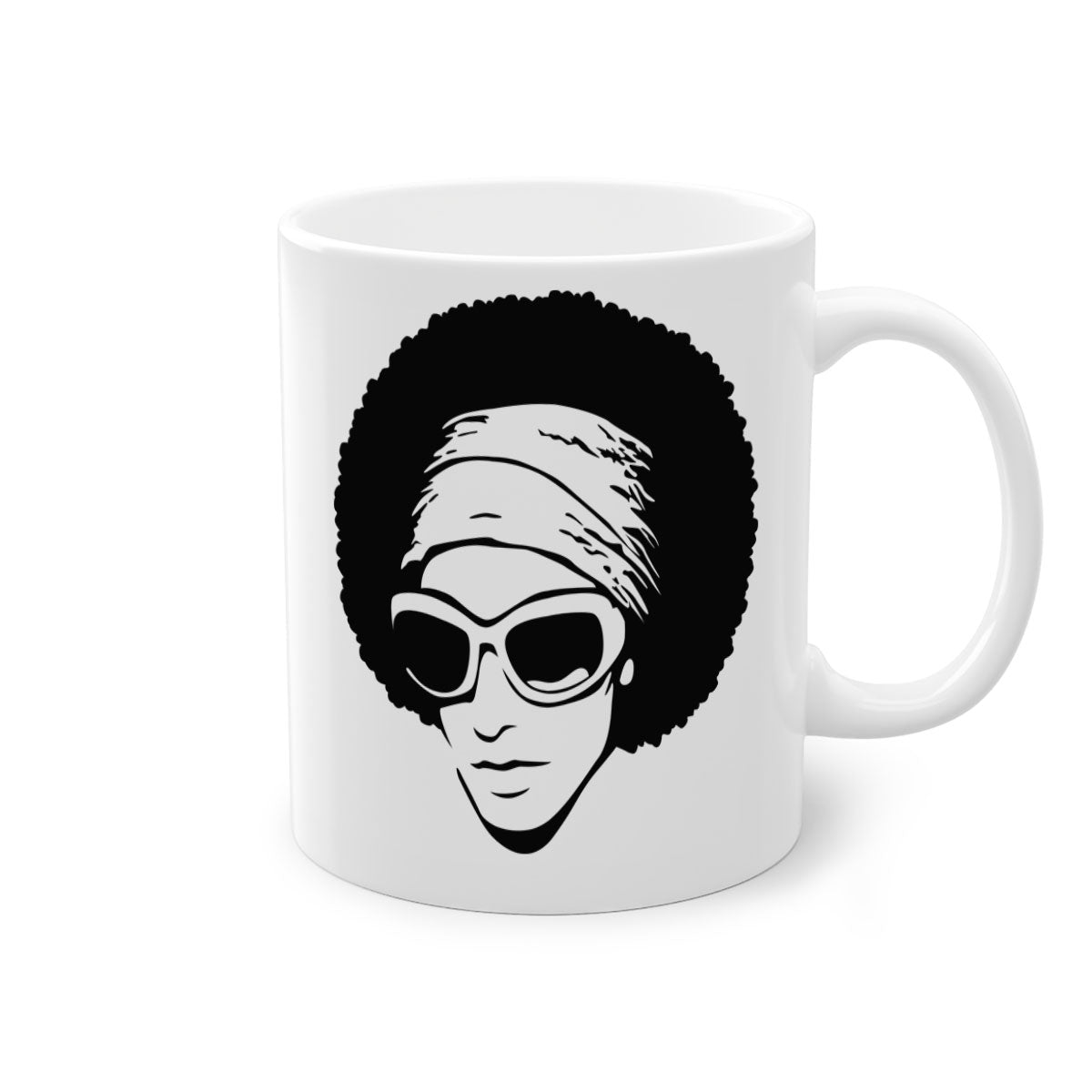 Black Women - Queen 69# Mug with colorful handle and glossy finish, available in multiple colors and sizes.