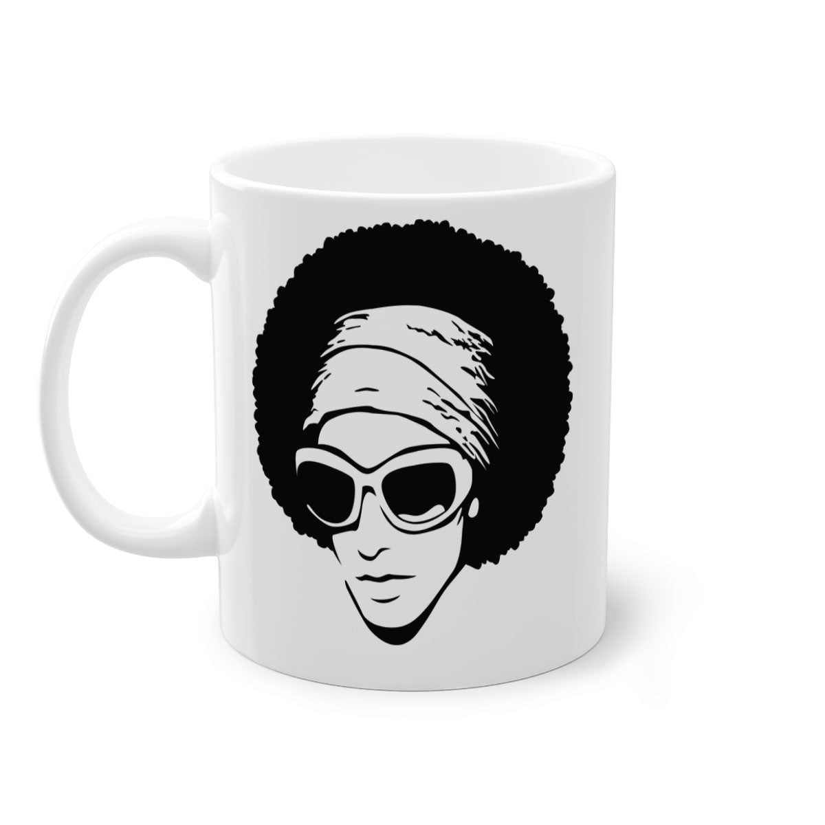 Black Women - Queen 69# Mug with colorful handle and glossy finish, available in multiple colors and sizes.