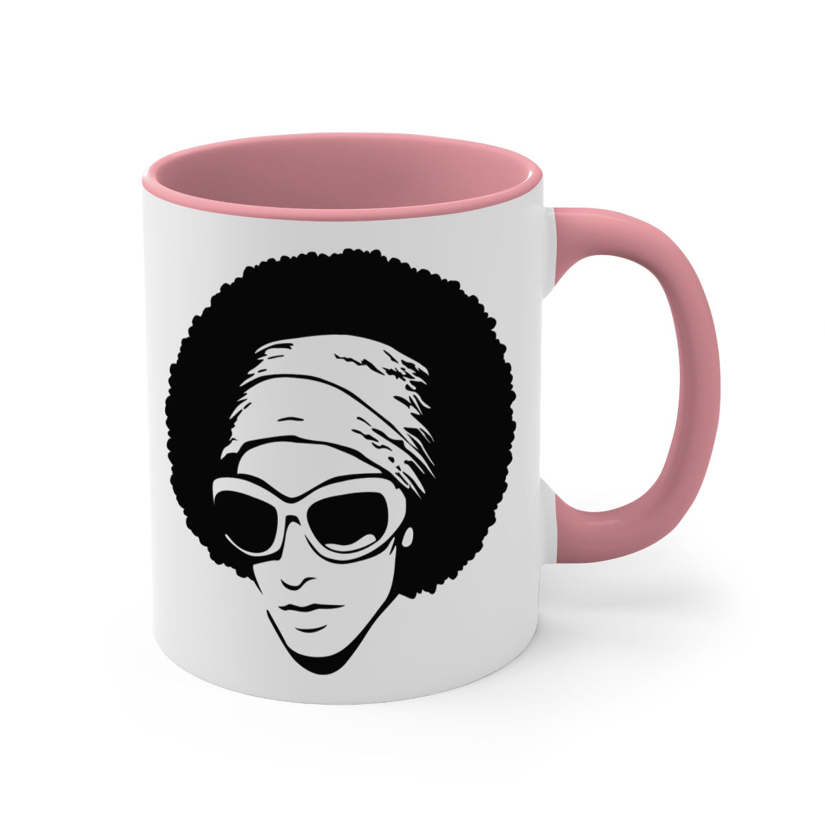 Black Women - Queen 69# Mug with colorful handle and glossy finish, available in multiple colors and sizes.