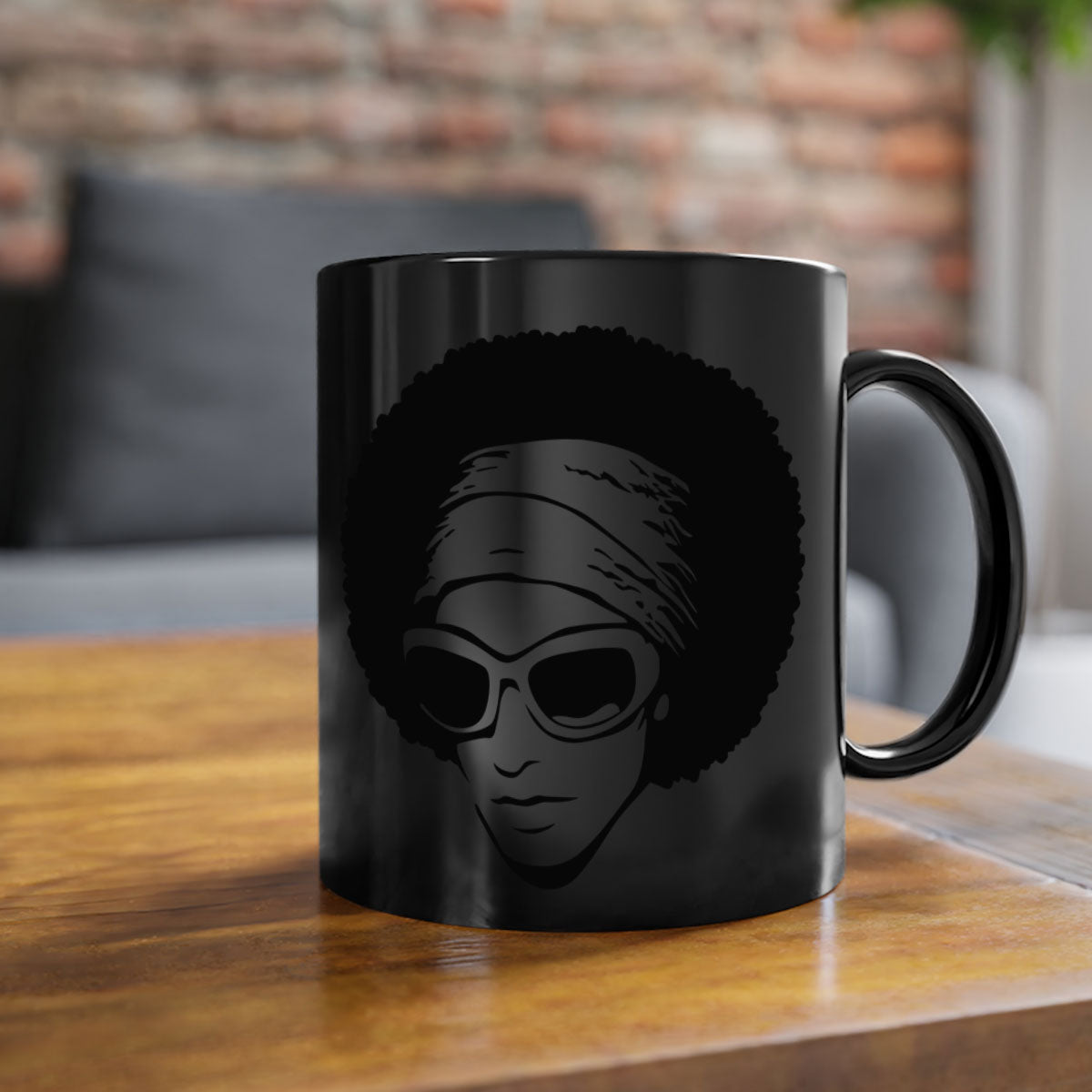 Black Women - Queen 69# Mug with colorful handle and glossy finish, available in multiple colors and sizes.