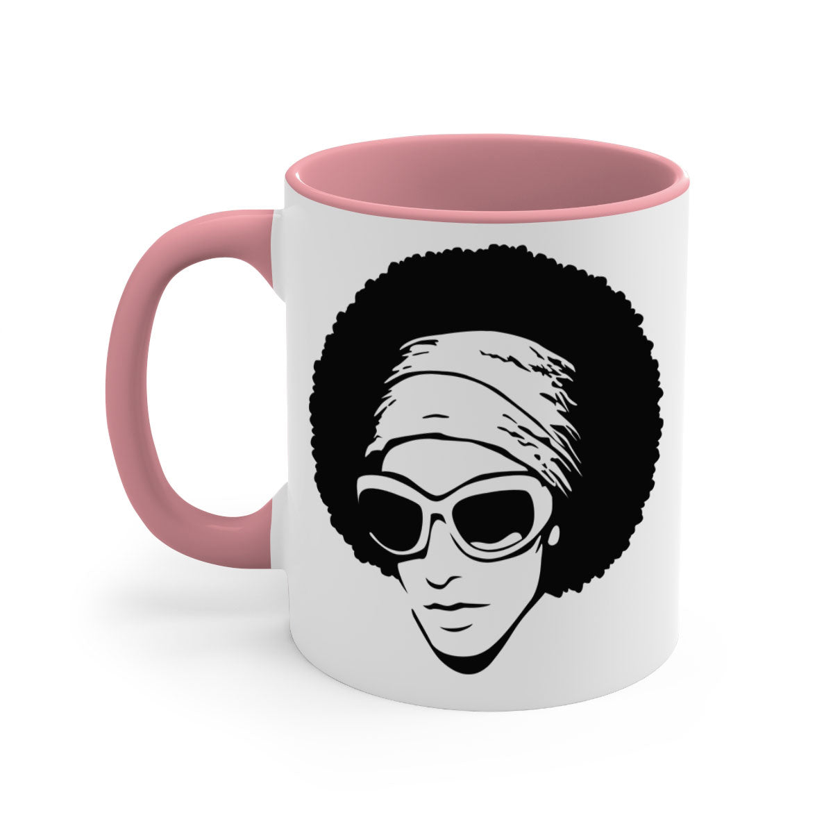 Black Women - Queen 69# Mug with colorful handle and glossy finish, available in multiple colors and sizes.