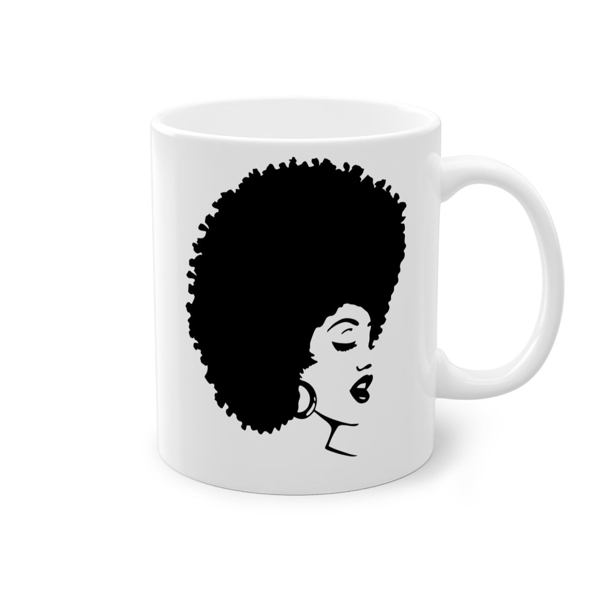 Black Women - Queen 77# Mug featuring a two-tone design with a colored handle and glossy finish, perfect for coffee or tea.