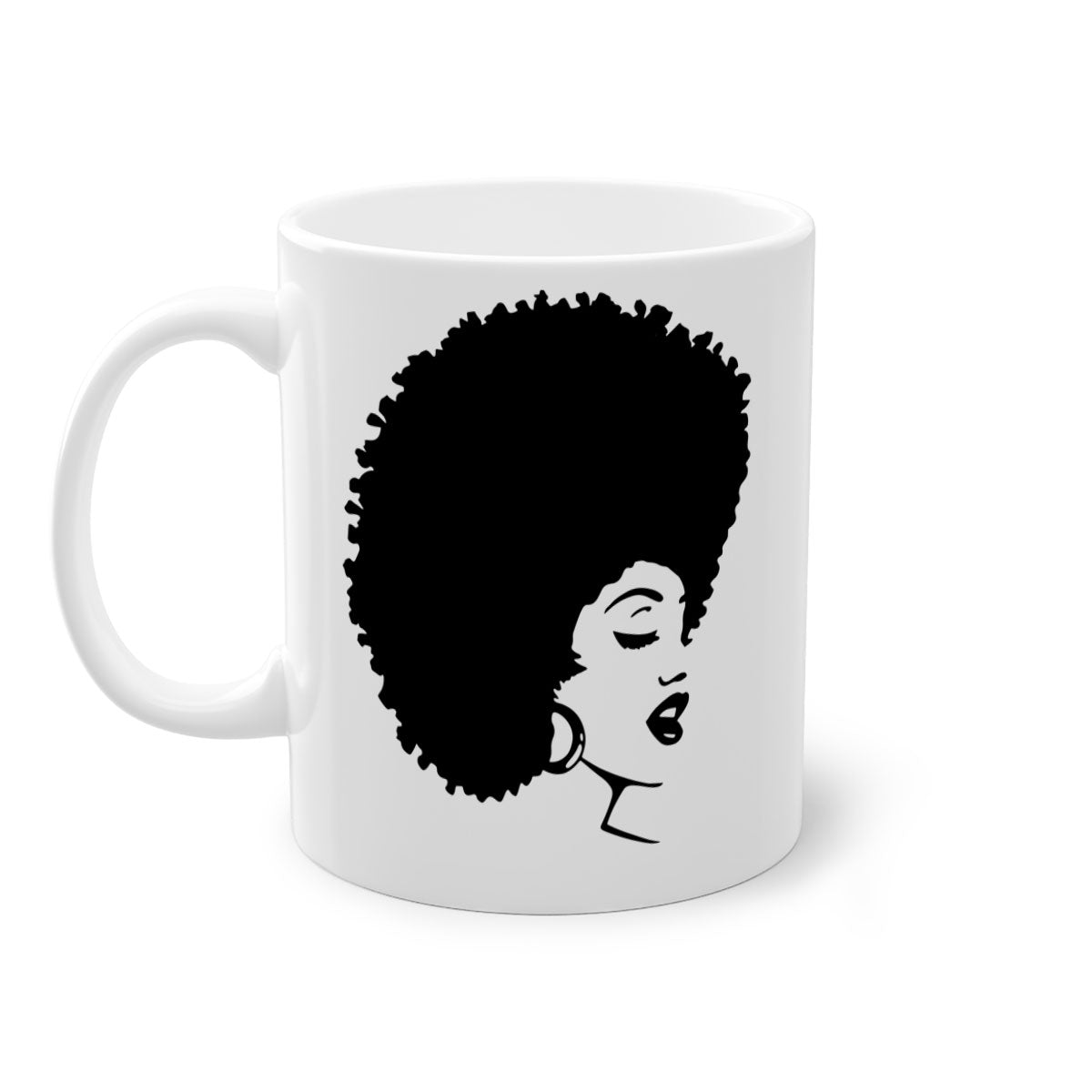 Black Women - Queen 77# Mug featuring a two-tone design with a colored handle and glossy finish, perfect for coffee or tea.