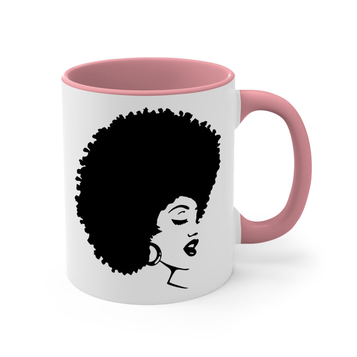 Black Women - Queen 77# Mug featuring a two-tone design with a colored handle and glossy finish, perfect for coffee or tea.