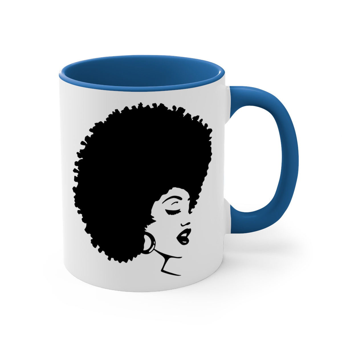 Black Women - Queen 77# Mug featuring a two-tone design with a colored handle and glossy finish, perfect for coffee or tea.