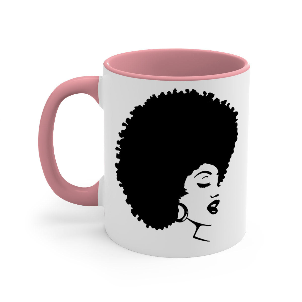 Black Women - Queen 77# Mug featuring a two-tone design with a colored handle and glossy finish, perfect for coffee or tea.