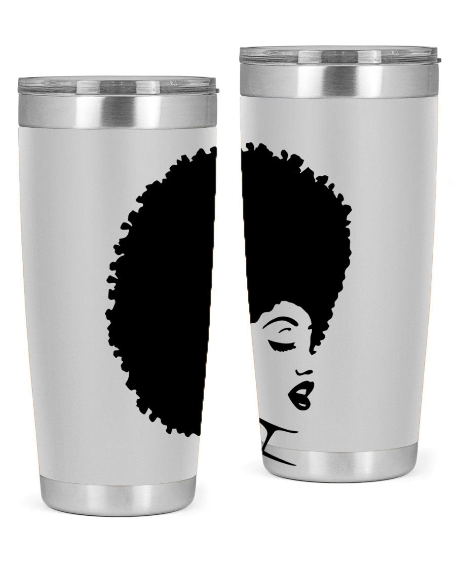 Black Women - Queen 77# Tumbler showcasing a stylish design with double wall vacuum insulation, perfect for hot and cold beverages.