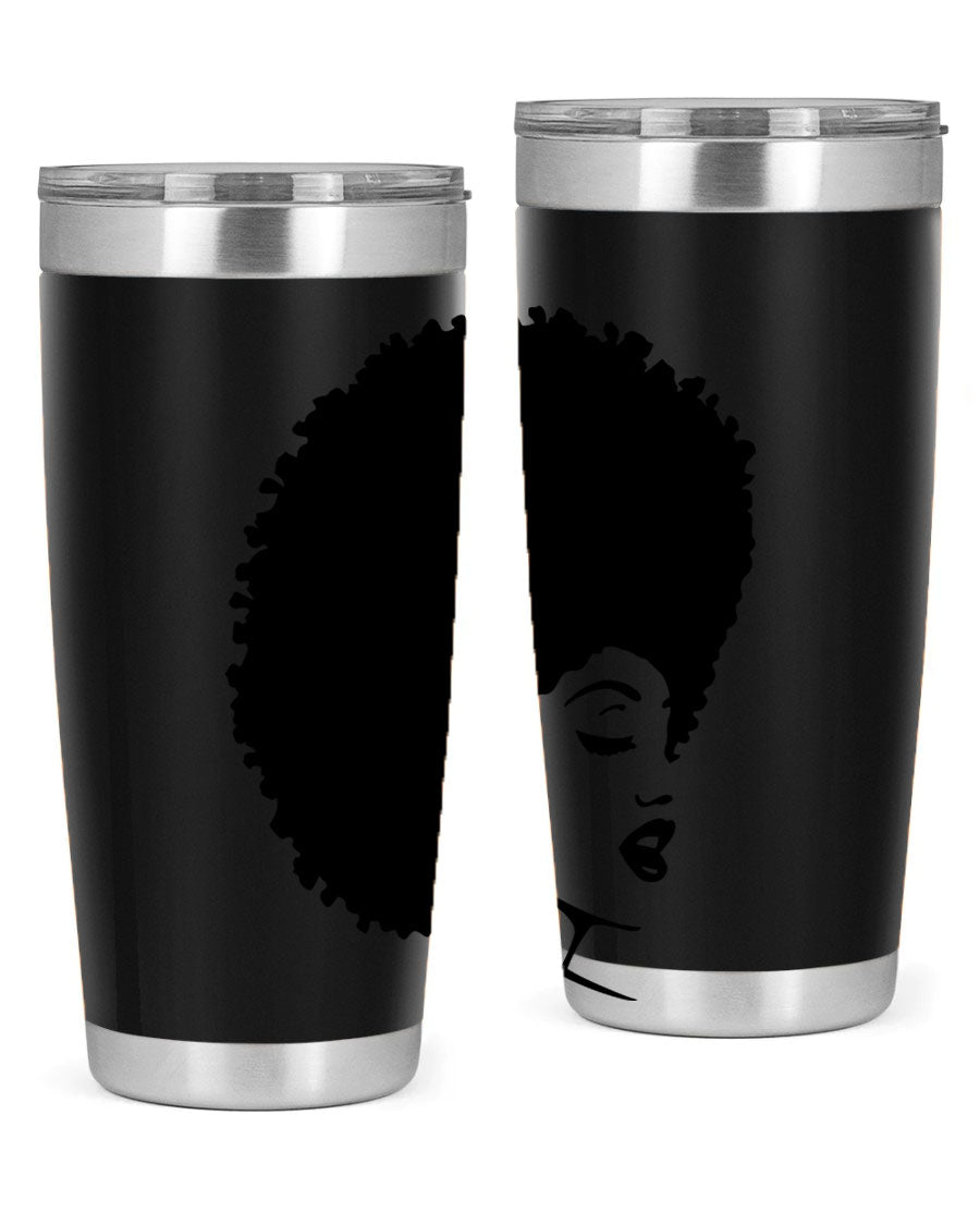 Black Women - Queen 77# Tumbler showcasing a stylish design with double wall vacuum insulation, perfect for hot and cold beverages.