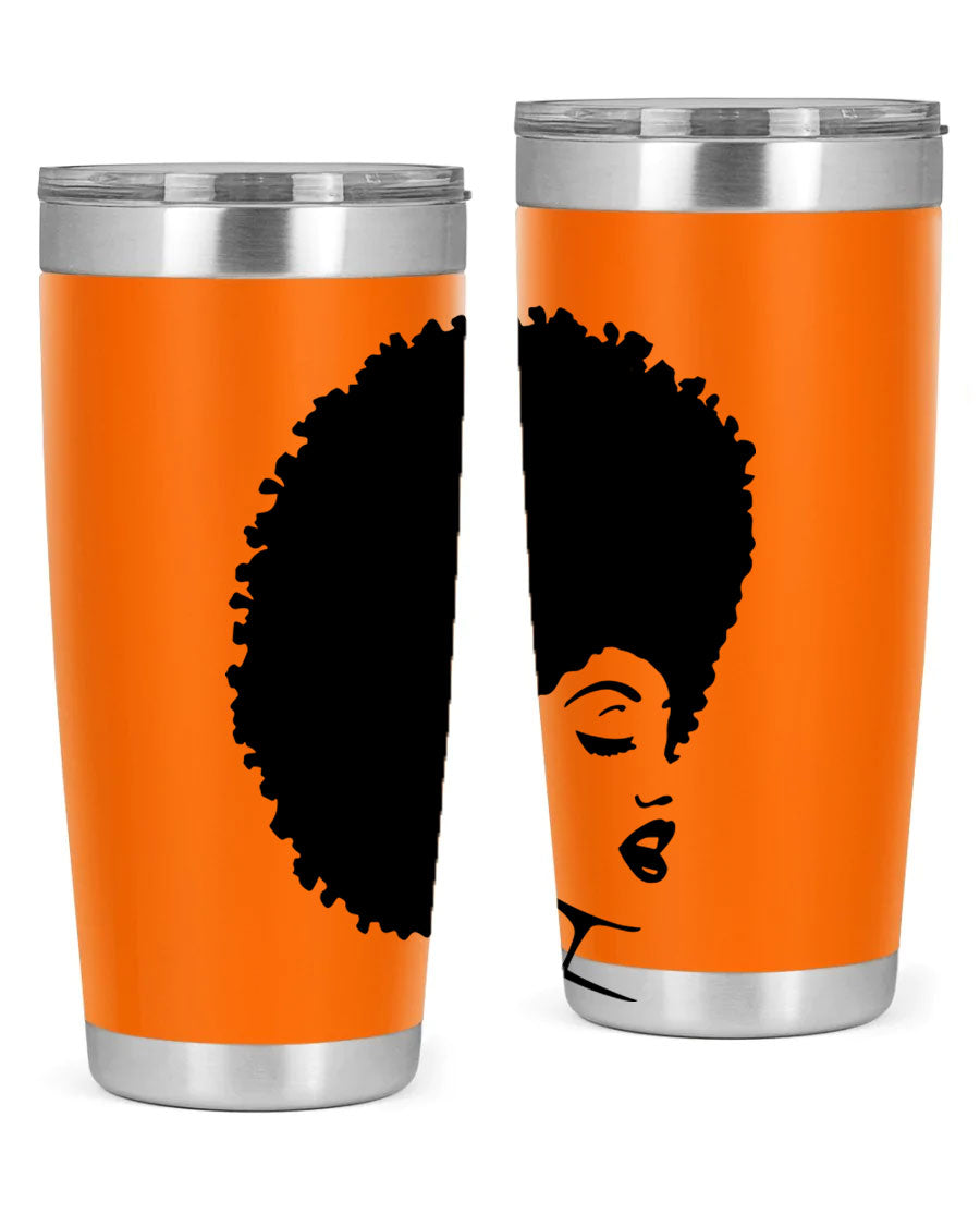 Black Women - Queen 77# Tumbler showcasing a stylish design with double wall vacuum insulation, perfect for hot and cold beverages.