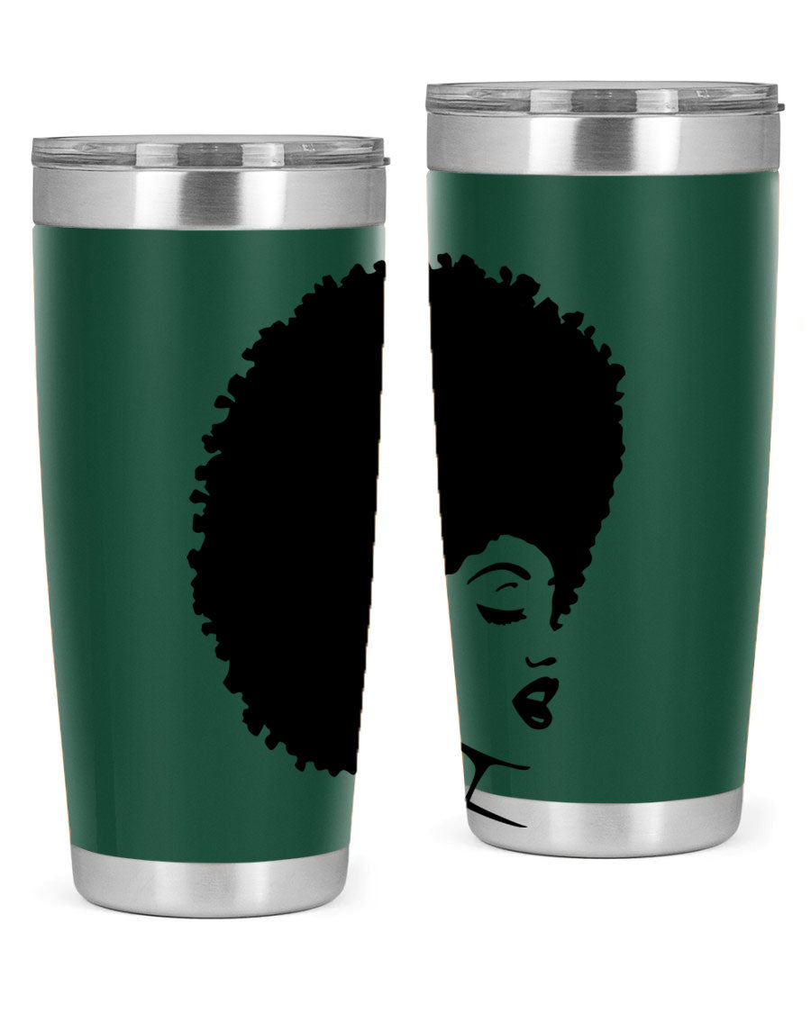 Black Women - Queen 77# Tumbler showcasing a stylish design with double wall vacuum insulation, perfect for hot and cold beverages.