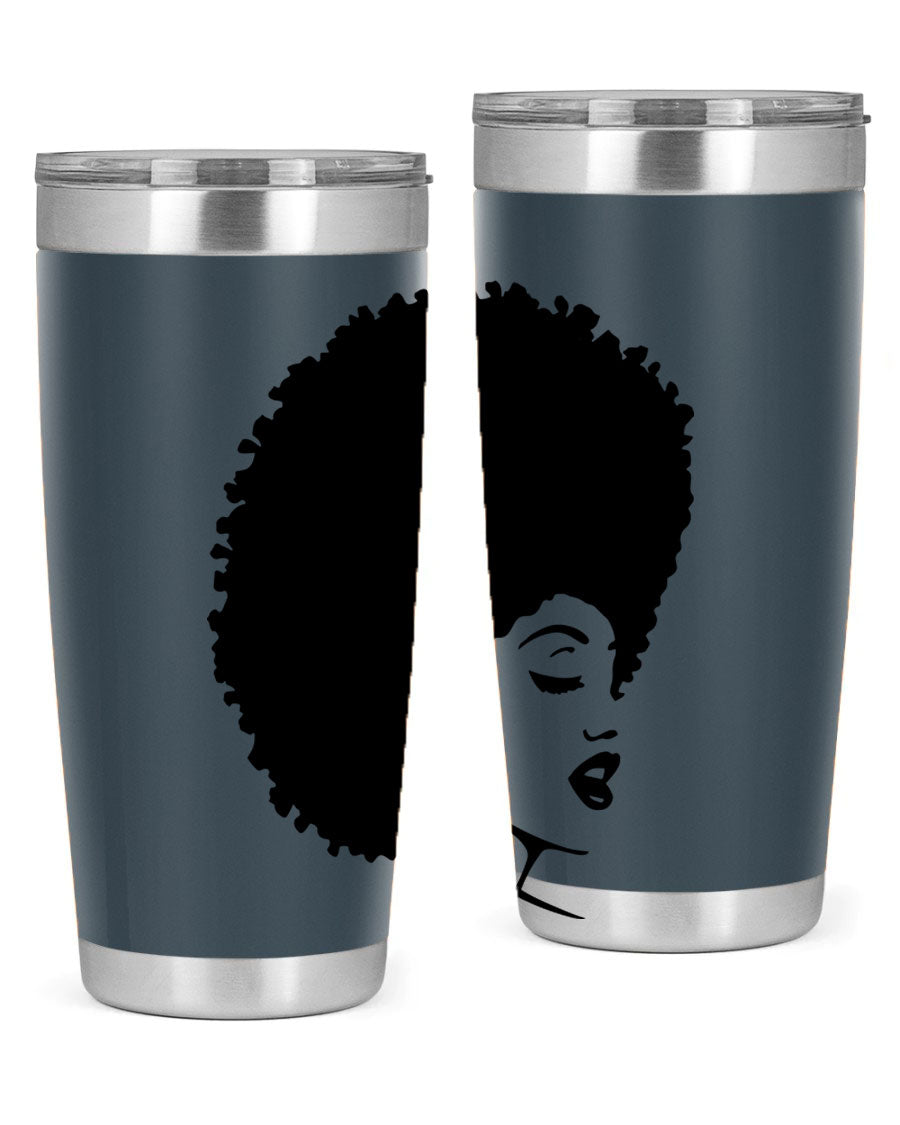 Black Women - Queen 77# Tumbler showcasing a stylish design with double wall vacuum insulation, perfect for hot and cold beverages.