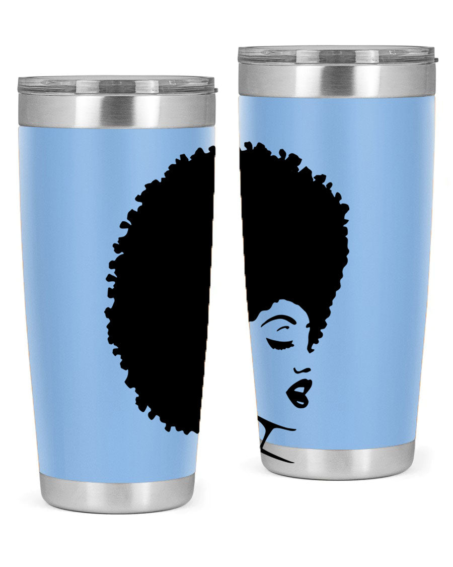 Black Women - Queen 77# Tumbler showcasing a stylish design with double wall vacuum insulation, perfect for hot and cold beverages.