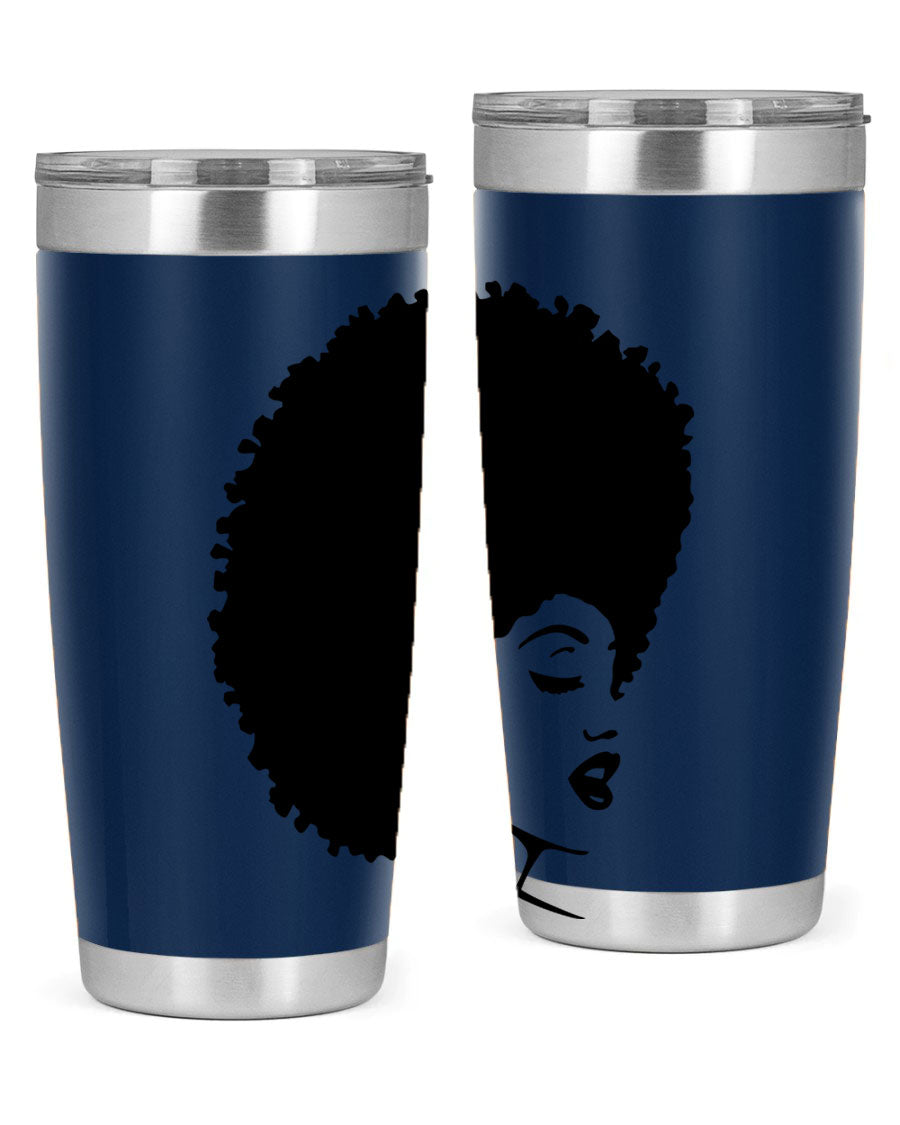 Black Women - Queen 77# Tumbler showcasing a stylish design with double wall vacuum insulation, perfect for hot and cold beverages.