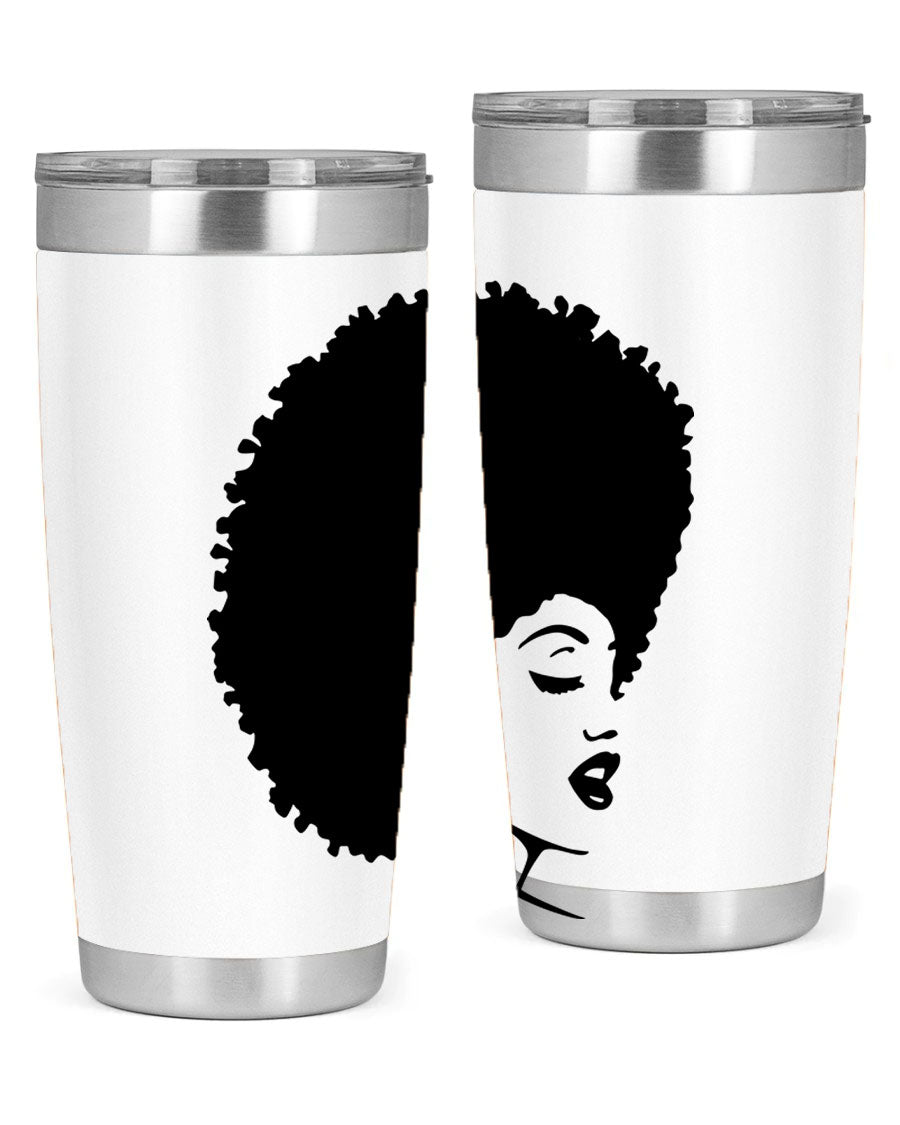 Black Women - Queen 77# Tumbler showcasing a stylish design with double wall vacuum insulation, perfect for hot and cold beverages.