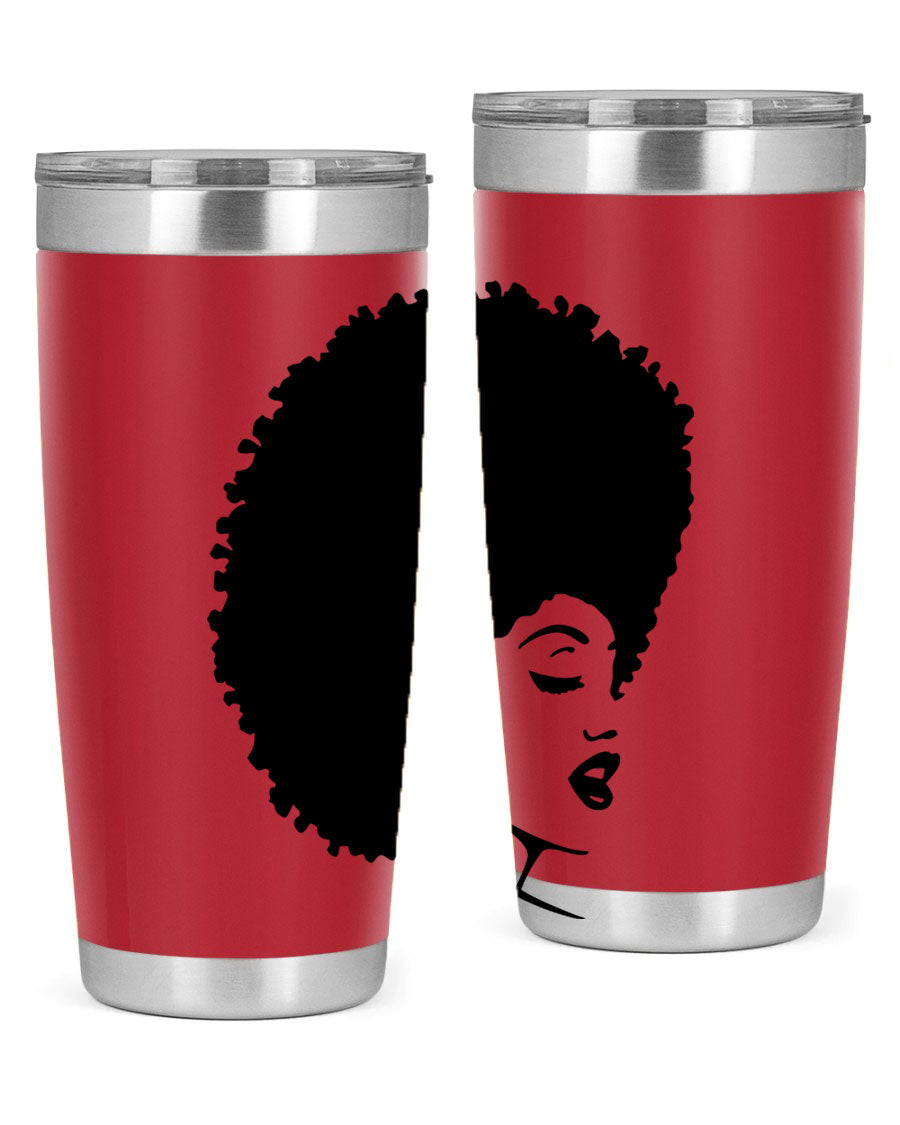 Black Women - Queen 77# Tumbler showcasing a stylish design with double wall vacuum insulation, perfect for hot and cold beverages.