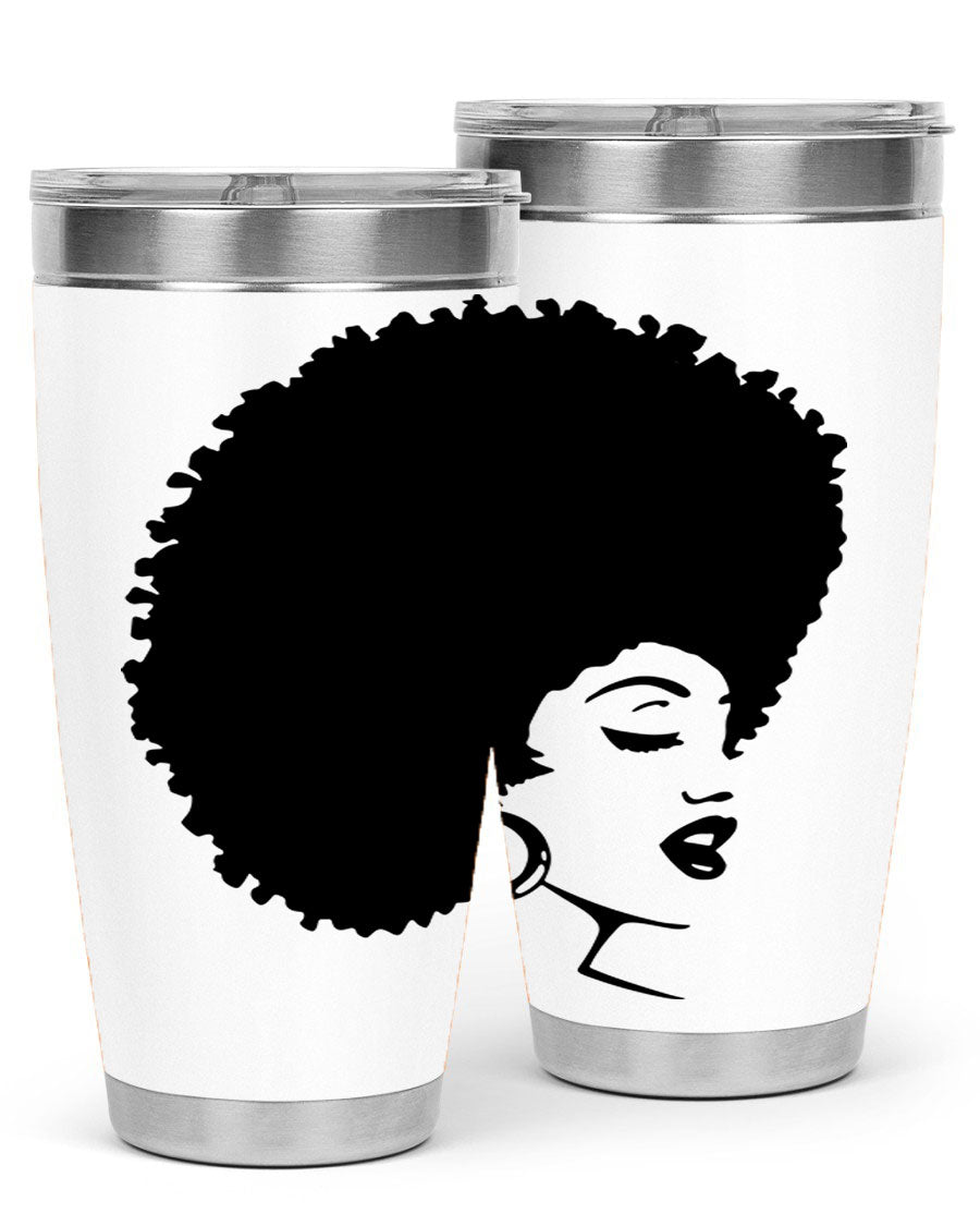 Black Women - Queen 77# Tumbler showcasing a stylish design with double wall vacuum insulation, perfect for hot and cold beverages.