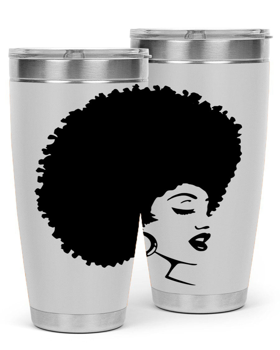 Black Women - Queen 77# Tumbler showcasing a stylish design with double wall vacuum insulation, perfect for hot and cold beverages.