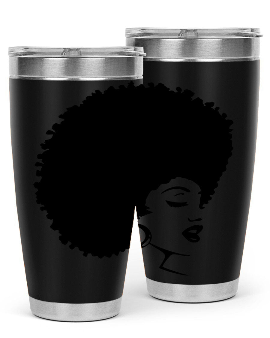 Black Women - Queen 77# Tumbler showcasing a stylish design with double wall vacuum insulation, perfect for hot and cold beverages.