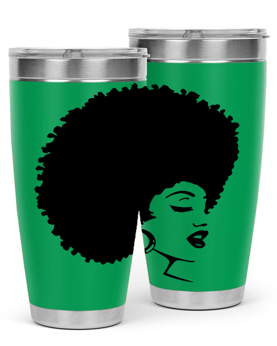 Black Women - Queen 77# Tumbler showcasing a stylish design with double wall vacuum insulation, perfect for hot and cold beverages.