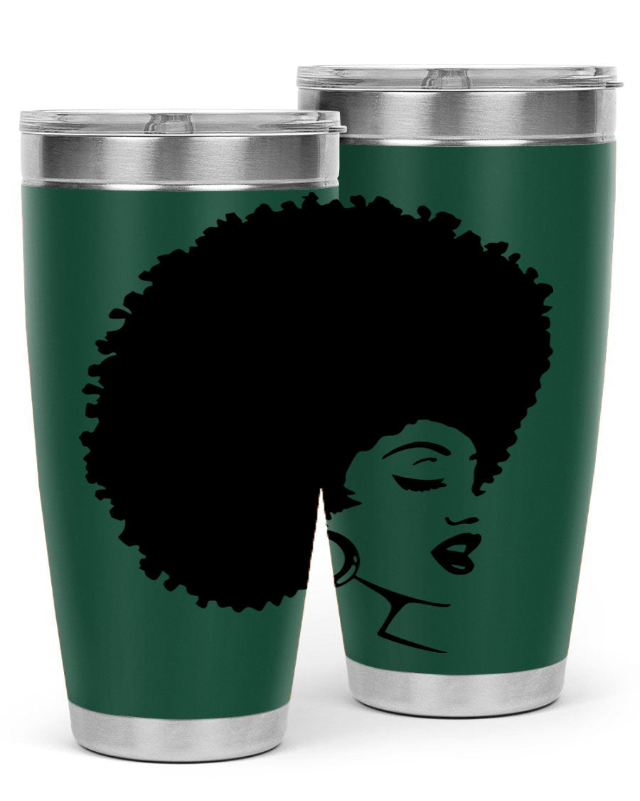 Black Women - Queen 77# Tumbler showcasing a stylish design with double wall vacuum insulation, perfect for hot and cold beverages.