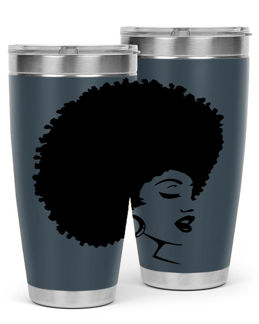 Black Women - Queen 77# Tumbler showcasing a stylish design with double wall vacuum insulation, perfect for hot and cold beverages.