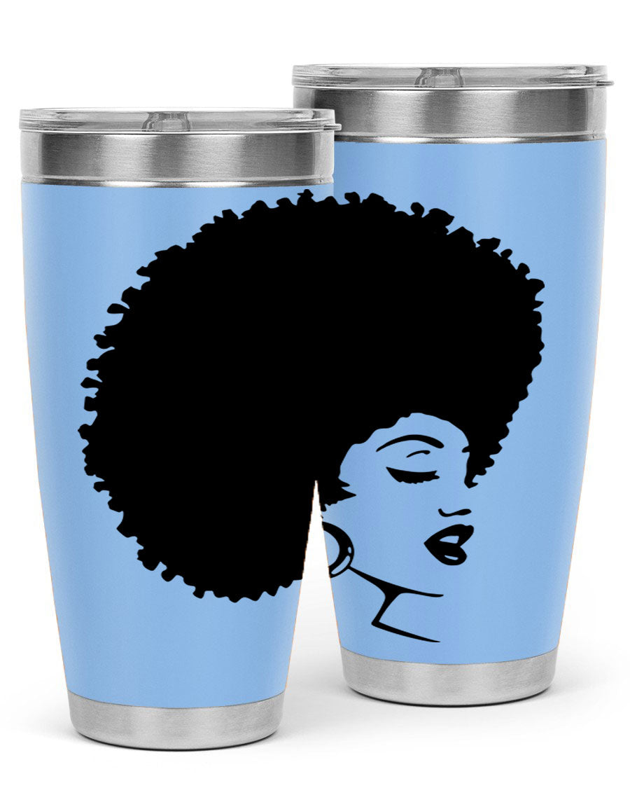 Black Women - Queen 77# Tumbler showcasing a stylish design with double wall vacuum insulation, perfect for hot and cold beverages.