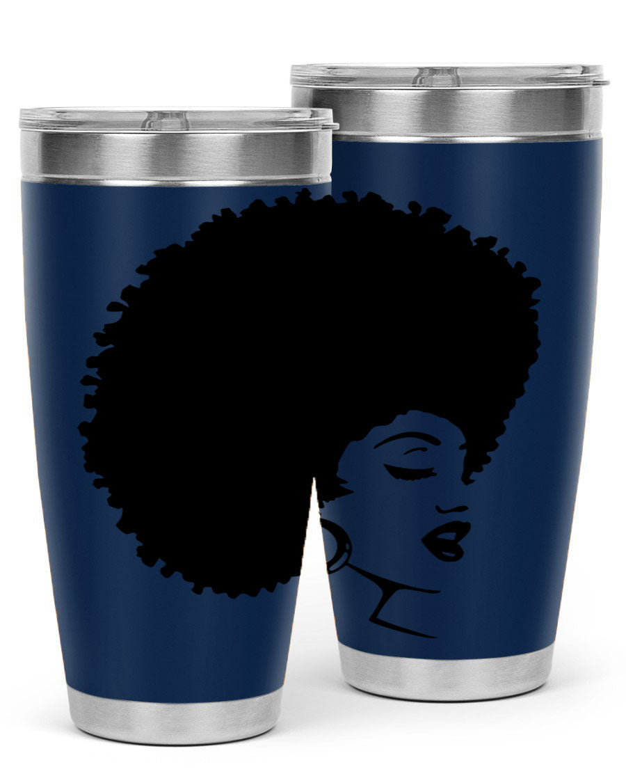 Black Women - Queen 77# Tumbler showcasing a stylish design with double wall vacuum insulation, perfect for hot and cold beverages.