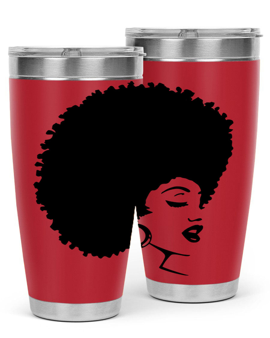 Black Women - Queen 77# Tumbler showcasing a stylish design with double wall vacuum insulation, perfect for hot and cold beverages.